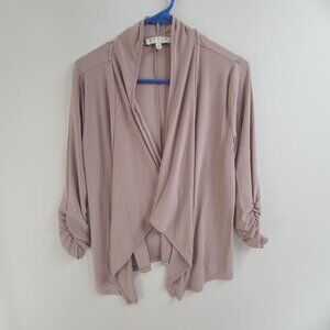 Chaus New York Women's Long Sleeve Flowy Open Front Cardigan Blush Pink Size M